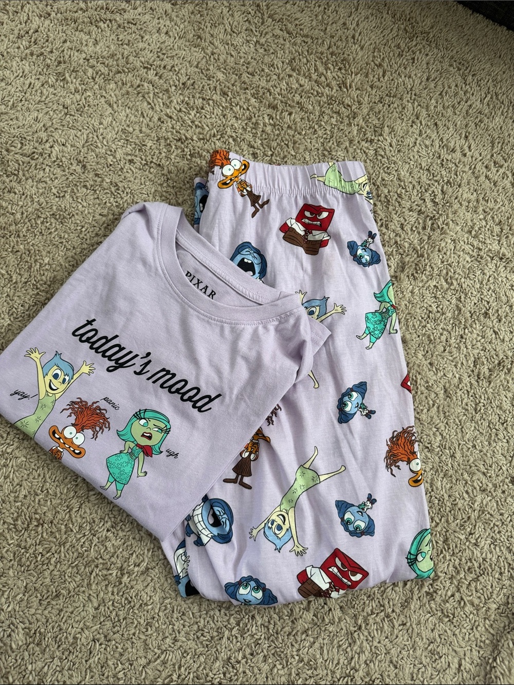 Women’s inside out ' 'Today's Mood' Lavender Pajama Set size s